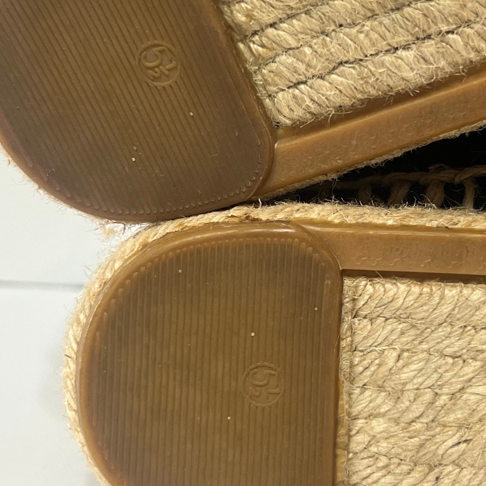 Tory Burch Womens Espadrille Sneakers 5.5M Black Platform Logo Casual Luxury - Picture 4 of 6